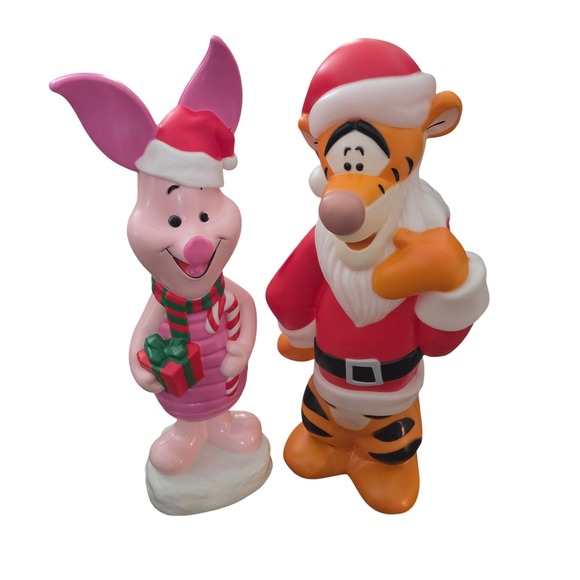 Disney Other - Disney Tigger Piglet Christmas Blow Mold Set 2 ft. Plastic Holiday Decor Gemmy
